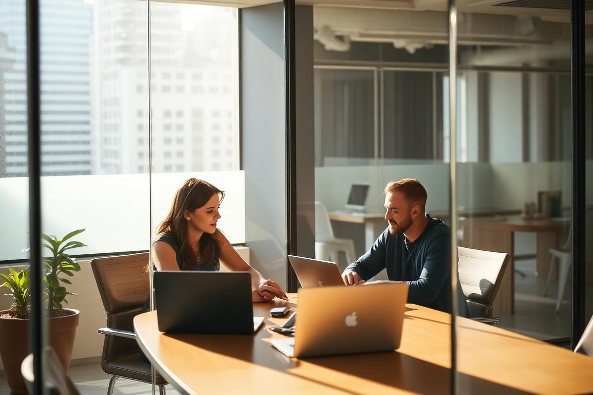 Business leaders meeting with their distributed team